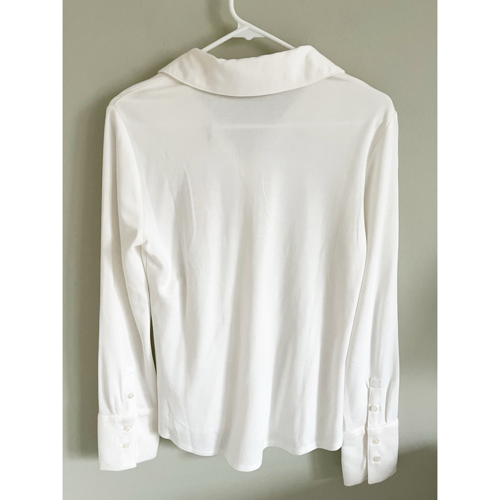 Elie Tahari ivory color silky button down shirt NWT - Picture 3 of 8
